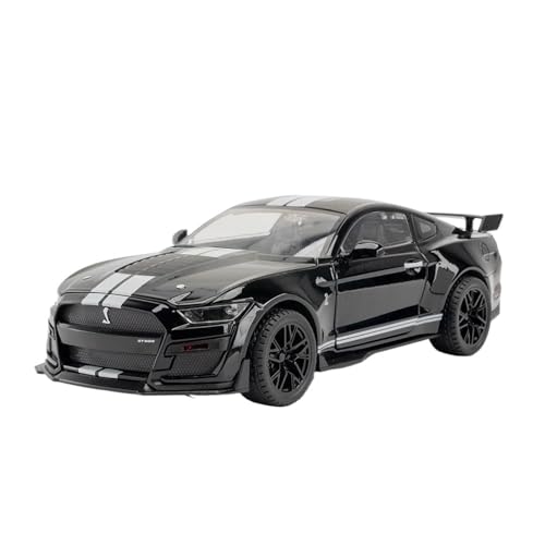 YRXIAO Metall-Automodelle bausatz 1 18 Für Mustang Shelby GT500 Auto Spielzeug Modell Simulation Skala Modell Geschenk Pull Back Für Wohndekorationen(Schwarz) von YRXIAO