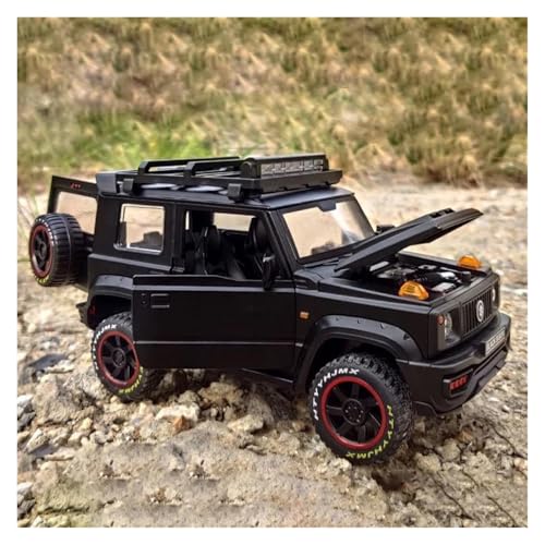 YRXIAO Metall-Automodelle bausatz 1 18 Für Suzuki Jimny SUV Legierung Diecast Auto Modell Simulation Fahrzeug Sound Und Licht Spielzeug Geschenk Für Wohndekorationen(Schwarz) von YRXIAO