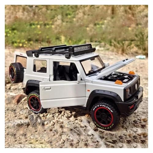 YRXIAO Metall-Automodelle bausatz 1 18 Für Suzuki Jimny SUV Legierung Diecast Auto Modell Simulation Fahrzeug Sound Und Licht Spielzeug Geschenk Für Wohndekorationen(White) von YRXIAO