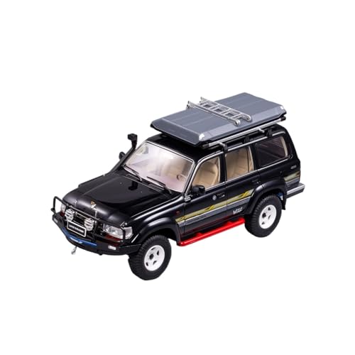 YRXIAO Metall-Automodelle bausatz 1 18 Für Toyota Land Cruiser LC80 Geländewagen Modifiziertes SUV-Gussmetallautomodell Schwarz Und Weiß Für Wohndekorationen(Black) von YRXIAO
