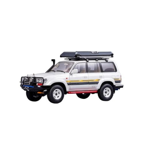 YRXIAO Metall-Automodelle bausatz 1 18 Für Toyota Land Cruiser LC80 Geländewagen Modifiziertes SUV-Gussmetallautomodell Schwarz Und Weiß Für Wohndekorationen(White) von YRXIAO
