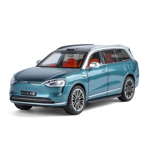 YRXIAO Metall-Automodelle bausatz 1 24 Für AITO M9 SUV Neues Energiefahrzeug Druckgussautomodell Sound- Und Lichtspielzeugsammlungsanzeige Für Wohndekorationen(Blau) von YRXIAO