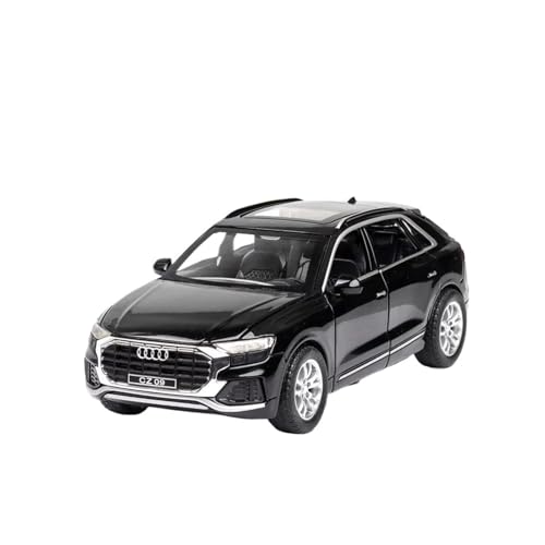 YRXIAO Metall-Automodelle bausatz 1 32 Audi Q8 Automodell Simulation Sechstürer Legierung Automodell Sound Und Licht Pullback Sammlerspielzeug Für Wohndekorationen(Schwarz) von YRXIAO