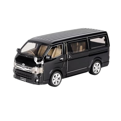 YRXIAO Metall-Automodelle bausatz 1 32 Automodell Für Toyota Hiace Van Modellsimulation Legierung Pull Back Sound Und Licht Spielzeugauto Für Wohndekorationen(Schwarz) von YRXIAO
