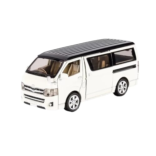 YRXIAO Metall-Automodelle bausatz 1 32 Automodell Für Toyota Hiace Van Modellsimulation Legierung Pull Back Sound Und Licht Spielzeugauto Für Wohndekorationen(White) von YRXIAO