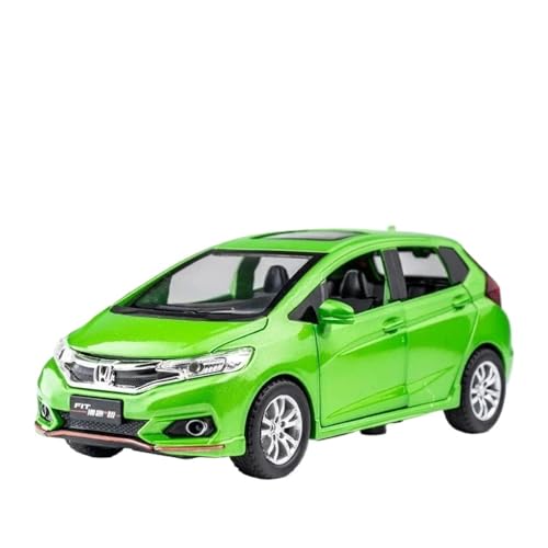 YRXIAO Metall-Automodelle bausatz 1 32 Für Honda Fit GK5 Metall Auto Modell Skala Modell Sound Und Licht Sammlung Geschenk Für Wohndekorationen(Grün) von YRXIAO