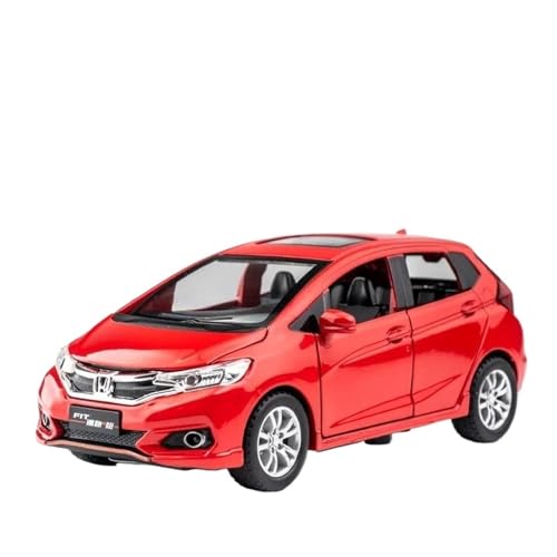 YRXIAO Metall-Automodelle bausatz 1 32 Für Honda Fit GK5 Metall Auto Modell Skala Modell Sound Und Licht Sammlung Geschenk Für Wohndekorationen(Rot) von YRXIAO