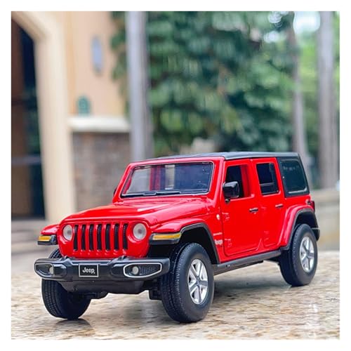 YRXIAO Metall-Automodelle bausatz 1 32 Für Jeep Wrangler Sahara Sechs-Turn Lenkung Stoßdämpfer Sound Und Licht Spielzeug Auto Sammlung Für Wohndekorationen von YRXIAO