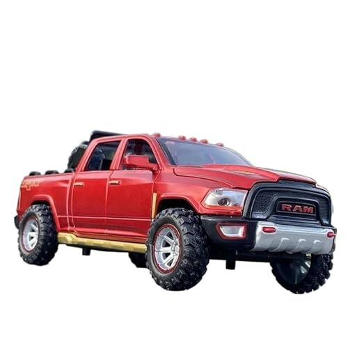 YRXIAO Metall-Automodelle bausatz 1 32 Für RAM TRX Pickup Legierung Druckguss Metall Spielzeug Geländewagen Auto Modell Sound Und Licht Spielzeug Für Wohndekorationen(Rot) von YRXIAO