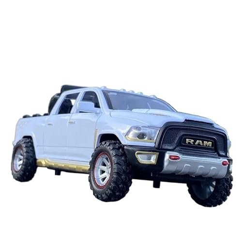 YRXIAO Metall-Automodelle bausatz 1 32 Für RAM TRX Pickup Legierung Druckguss Metall Spielzeug Geländewagen Auto Modell Sound Und Licht Spielzeug Für Wohndekorationen(White) von YRXIAO
