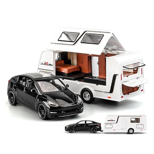 YRXIAO Metall-Automodelle bausatz 1 32 Für Tesla Modely Automodell Legierung Simulation Anhänger RV Spielzeugauto Modellsammlung Ornamente Für Wohndekorationen(Black) von YRXIAO