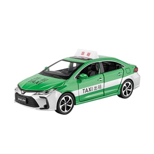 YRXIAO Metall-Automodelle bausatz 1 32 Für Toyota Crown Taxi Taxi Simulation Legierung Auto Modell Sound Und Licht Pull Back Sammlung Für Wohndekorationen(Grün) von YRXIAO