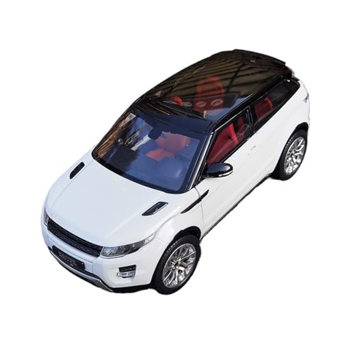 YRXIAO Metall-Automodelle bausatz 1:18 Für Land Rover Evoque SUV SVU Volle Tür Druckguss Legierung Auto Modell Weiß Gold Für Wohndekorationen(White) von YRXIAO