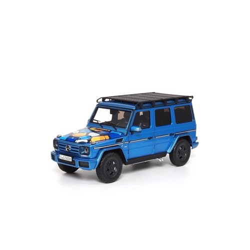 YRXIAO Metall-Automodelle bausatz 1:18 Für Mercedes-Benz G-Klasse G500 W463 Gedenkausgabe Automodell Automodell SUV Szenenanzeige Blau Für Wohndekorationen von YRXIAO