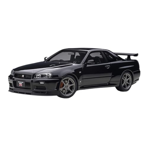 YRXIAO Metall-Automodelle bausatz 1:18 Für Nissan Skyline GT R34 V-Spec Automodell Casting Fahrzeugsammlung Themenparty Dekoration Für Wohndekorationen(Black) von YRXIAO