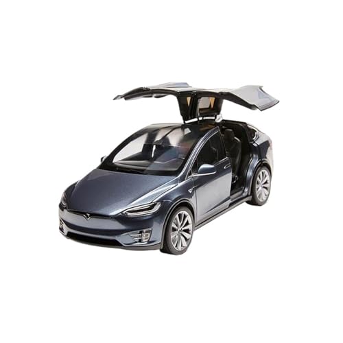 YRXIAO Metall-Automodelle bausatz 1:18 Für Tesla Tesla Model X Reine Elektrische SUV Legierung Volle Offene Auto Modell Weiß Grau Für Wohndekorationen(Gray) von YRXIAO