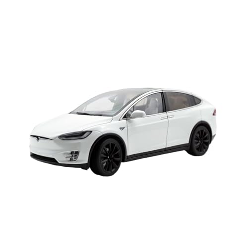 YRXIAO Metall-Automodelle bausatz 1:18 Für Tesla Tesla Model X Reine Elektrische SUV Legierung Volle Offene Auto Modell Weiß Grau Für Wohndekorationen(White) von YRXIAO