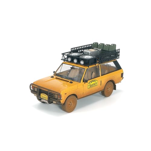 YRXIAO Metall-Automodelle bausatz 1:18 für Range Rover Camel Cup Dirty Edition 1982 Automodell Sammlung Display Dekoration Hobby Gelb Für Wohndekorationen von YRXIAO
