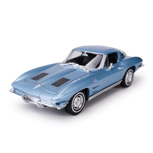 YRXIAO Metall-Automodelle bausatz 1:24 Für Chevrolet Corvette 1963 Legierung Auto Modell Druckguss & Spielzeug Fahrzeuge Sammeln Auto Spielzeug Für Wohndekorationen(Blue) von YRXIAO