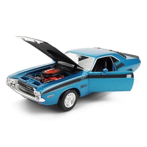 YRXIAO Metall-Automodelle bausatz 1:24 Für Dodge Challenger T/A 1970 Muscle Legierung Auto Modell Diecast Fahrzeug Simitation Spielzeug Für Wohndekorationen(Blue) von YRXIAO