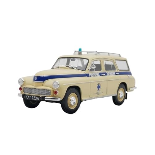 YRXIAO Metall-Automodelle bausatz 1:24 Für FSO Warszawa 223 Kombi 203 EINE 1965 Krankenwagen Spielzeug Autos Modell Classics Souvenir Display Für Wohndekorationen von YRXIAO