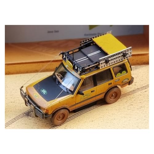 YRXIAO Metall-Automodelle bausatz 1:43 Für Land Rover Discovery 1. Generation 5-Türer Camel Cup Dirty Edition 1996 Automodell Gelb Für Wohndekorationen von YRXIAO