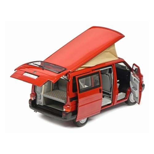 YRXIAO Metall-Automodelle bausatz Campingbus Im Maßstab 1:18 Für VW T4b Westfalia Legierung Voll Offen Classic Van Modell Hobby Collection Für Wohndekorationen(Red) von YRXIAO
