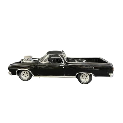 YRXIAO Metall-Automodelle bausatz Druckguss-Maßstab 1:18 Für Chevy 1965 Statisches Pickup-Truck-Modell Weiß Hobby-Kollektion Ornament-Display Für Wohndekorationen(Black) von YRXIAO
