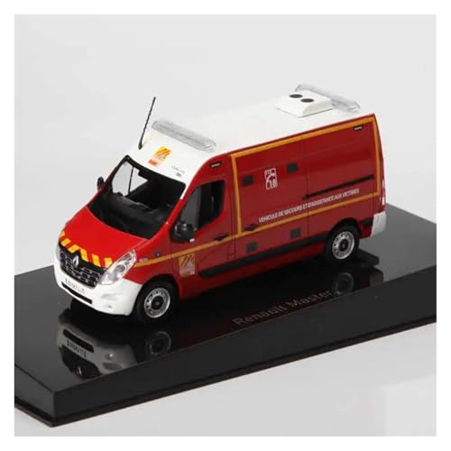 YRXIAO Metall-Automodelle bausatz Druckgussmetall-Feuerrettungsfahrzeug Für 1/43 Master 2014 POMPIERS VSAV-Modell Rot Sammlerstück Für Wohndekorationen von YRXIAO