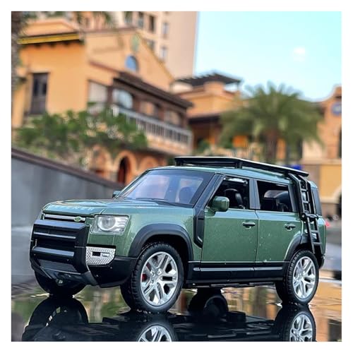 YRXIAO Metall-Automodelle bausatz Modell Im Maßstab 1 24 Für Defender SUV Spielzeug-Geländewagen Aus Metalldruckguss Automodell Mit Ton Und Licht Für Wohndekorationen(Grün) von YRXIAO