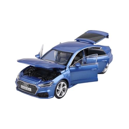 YRXIAO Metall-Automodelle bausatz Modellauto 1 32 Für Audi A7 Simulation Legierung Automodell Sound Und Licht Lenkung Stoßdämpfer Sammlung Für Wohndekorationen(Blau) von YRXIAO