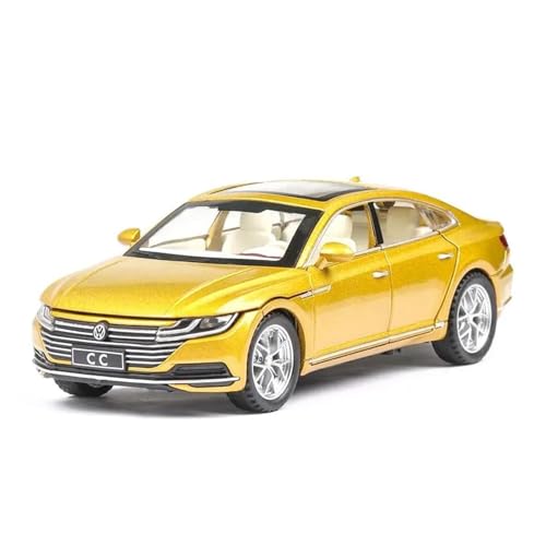 YRXIAO Metall-Automodelle bausatz Modellauto Im Maßstab 1 32 Für Volkswagen CC Miniaturmodell Heckschiebetür Lässt Sich Mit Ton Und Licht Öffnen Für Wohndekorationen(Gold) von YRXIAO