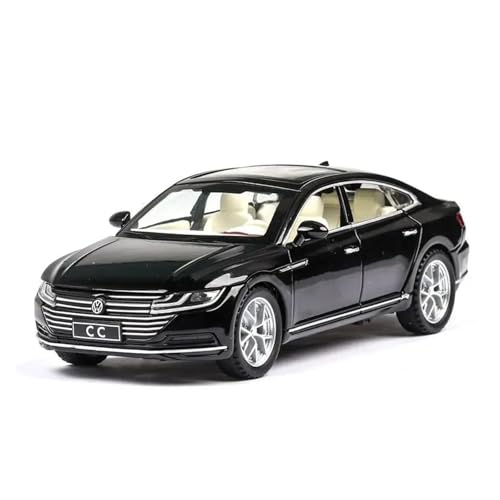 YRXIAO Metall-Automodelle bausatz Modellauto Im Maßstab 1 32 Für Volkswagen CC Miniaturmodell Heckschiebetür Lässt Sich Mit Ton Und Licht Öffnen Für Wohndekorationen(Schwarz) von YRXIAO