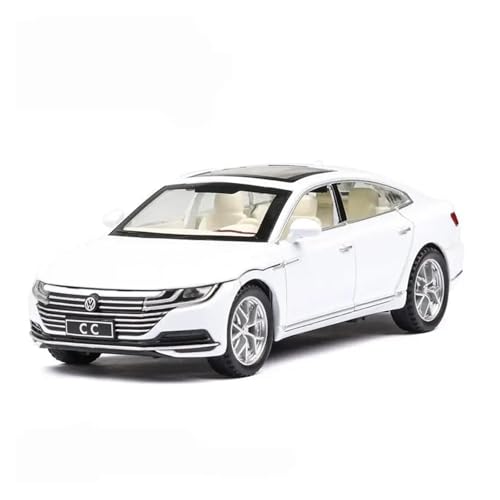 YRXIAO Metall-Automodelle bausatz Modellauto Im Maßstab 1 32 Für Volkswagen CC Miniaturmodell Heckschiebetür Lässt Sich Mit Ton Und Licht Öffnen Für Wohndekorationen(White) von YRXIAO