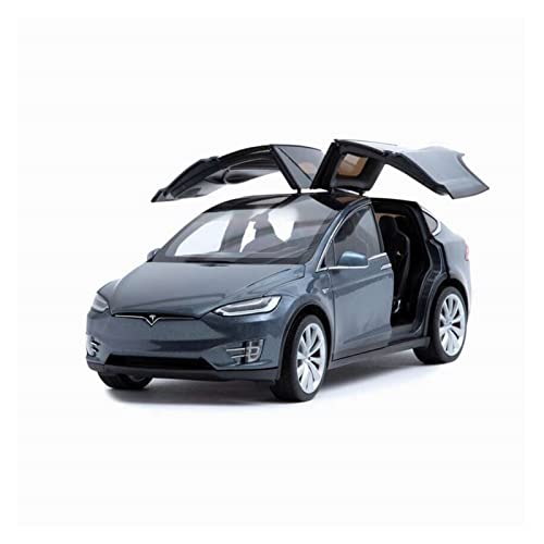 YRXIAO Modellbausatz Auto 1 18 Für Tesla Model X P100D SUV Legierung Diecast Automodell Als Geschenk Handarbeit Für Jungen Erwachsene Für Wohndekorationen(Chrom) von YRXIAO