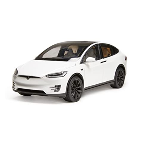 YRXIAO Modellbausatz Auto 1 18 Für Tesla Model X P100D SUV Legierung Diecast Automodell Als Geschenk Handarbeit Für Jungen Erwachsene Für Wohndekorationen(White) von YRXIAO