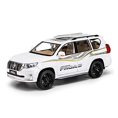 YRXIAO Modellbausatz Auto 1 18 Für Toyota Prado Alloy Diecast Model Ton Und Licht Ziehen Auto Ornament Modegeschenk Zurück Für Wohndekorationen(A) von YRXIAO