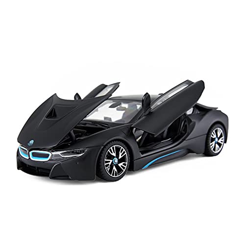 YRXIAO Modellbausatz Auto 1 24 Für BMW I8 Supercar Legierung Automodell Diecast Crafts Decoration Collection Für Wohndekorationen(Schwarz) von YRXIAO