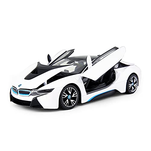 YRXIAO Modellbausatz Auto 1 24 Für BMW I8 Supercar Legierung Automodell Diecast Crafts Decoration Collection Für Wohndekorationen(White) von YRXIAO