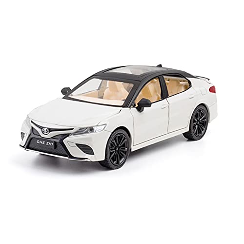 YRXIAO Modellbausatz Auto 1 24 Für Toyota Camry Alloy Die Cast Car Model Exquisite Collection Spielzeug Fahrzeug Mit Sound Light Zurückziehen Für Wohndekorationen(White) von YRXIAO