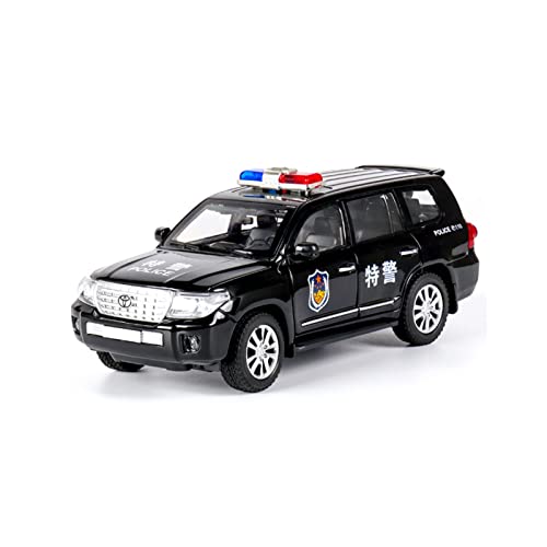 YRXIAO Modellbausatz Auto 1 24 Für Toyota Land Cruiser Polizeiauto Diecast High Simulation Legierung Automodell Wohndekorationen(Schwarz) von YRXIAO