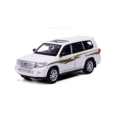 YRXIAO Modellbausatz Auto 1 24 Für Toyota Land Cruiser Polizeiauto Diecast High Simulation Legierung Automodell Wohndekorationen(White) von YRXIAO