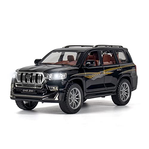 YRXIAO Modellbausatz Auto 1 24 Für Toyota Land Cruiser Prado SUV Legierung Diecast Pull Back Automodell Für Display Ornamente Für Wohndekorationen(Schwarz) von YRXIAO