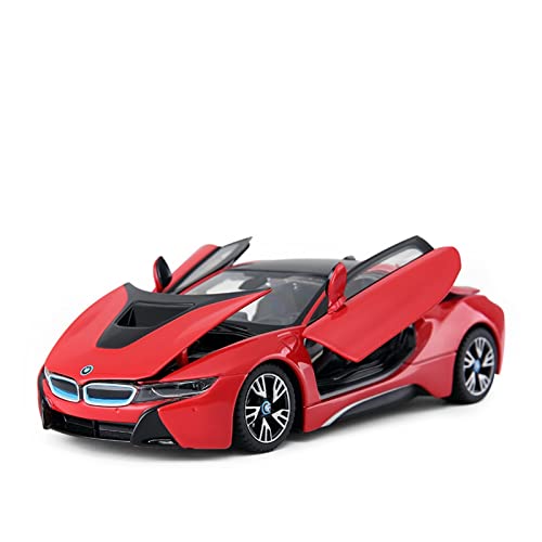 YRXIAO Modellbausatz Auto 1 24 for BMW I8 Druckgusslegierung Automodell Dekoration Abnehmbares Kinderspielzeug Für Wohndekorationen(Rot) von YRXIAO