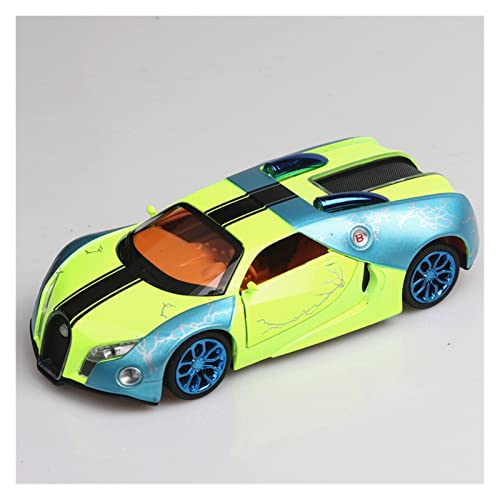 YRXIAO Modellbausatz Auto 1 32 Für Bugatti-Legierung Bunte Supersportwagen-Modell-Sound-Licht Zurückziehen Kinderspielzeug Auto Für Wohndekorationen(Grün) von YRXIAO