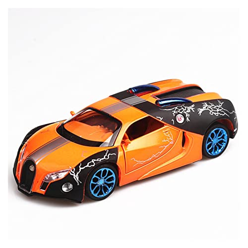 YRXIAO Modellbausatz Auto 1 32 Für Bugatti-Legierung Bunte Supersportwagen-Modell-Sound-Licht Zurückziehen Kinderspielzeug Auto Für Wohndekorationen(Orange) von YRXIAO