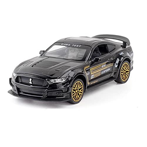 YRXIAO Modellbausatz Auto 1 32 Für Ford Mustang GT500 Simulation Legierung Automodell Soundlicht Spielzeugfahrzeuge Kindergeschenke Zurückziehen Für Wohndekorationen(Schwarz) von YRXIAO