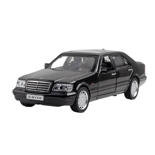 YRXIAO Modellbausatz Auto 1 32 Für Mercedes-Benz S W140 Legierung Modell Auto Sound Und Licht Zurück Licht Sound Fahrzeug Modell Spielzeug Für Wohndekorationen(Schwarz) von YRXIAO