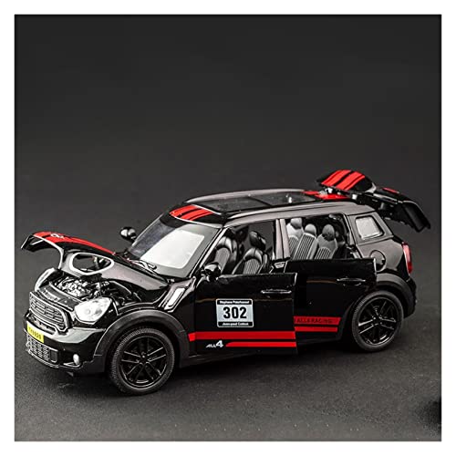 YRXIAO Modellbausatz Auto 1 32 Für MINI Simulation Legierung Automodell Zurückziehen Metalldruckguss Spielzeugfahrzeuge Kindergeschenke Für Wohndekorationen(Schwarz) von YRXIAO
