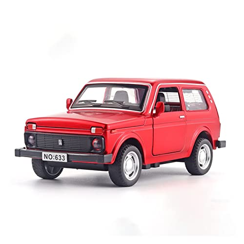 YRXIAO Modellbausatz Auto 1 32 Für Russische Lada NIVA Legierung Automodell Druckguss Metall Pullback Kinderspielzeug Fahrzeug Für Wohndekorationen(Rot) von YRXIAO